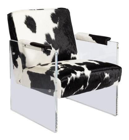 Holloway Leather Black and White Armchair