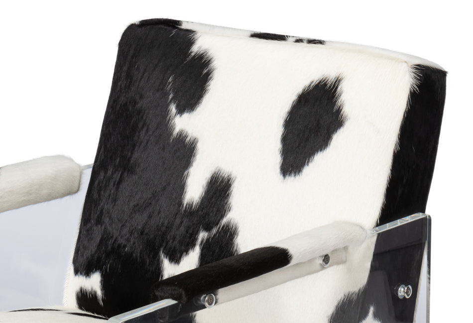 Holloway Leather Black and White Armchair