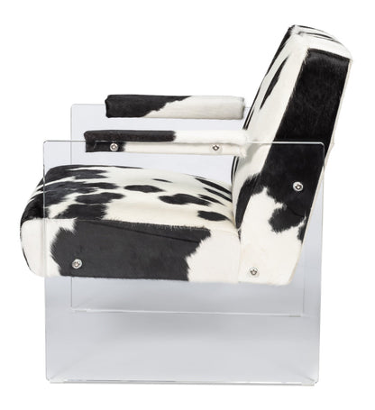 Holloway Leather Black and White Armchair