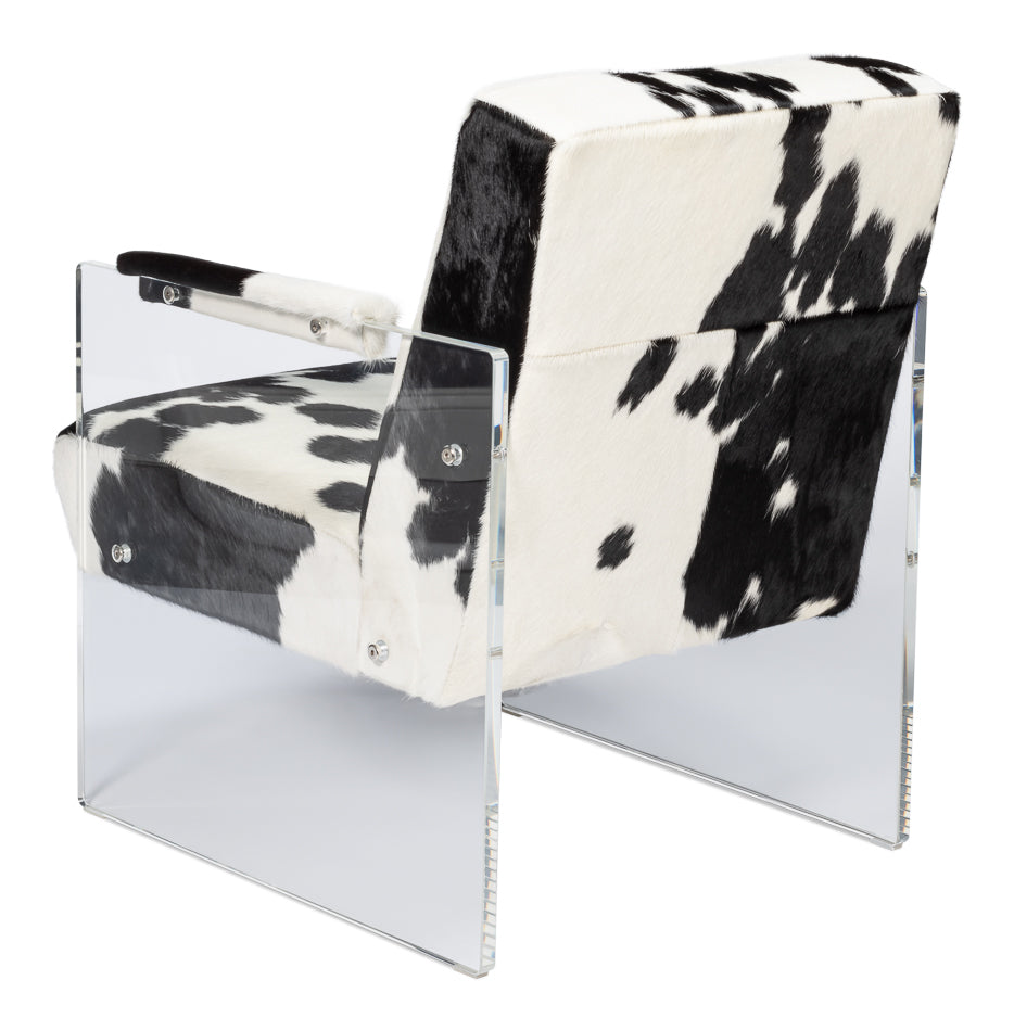 Holloway Leather Black and White Armchair