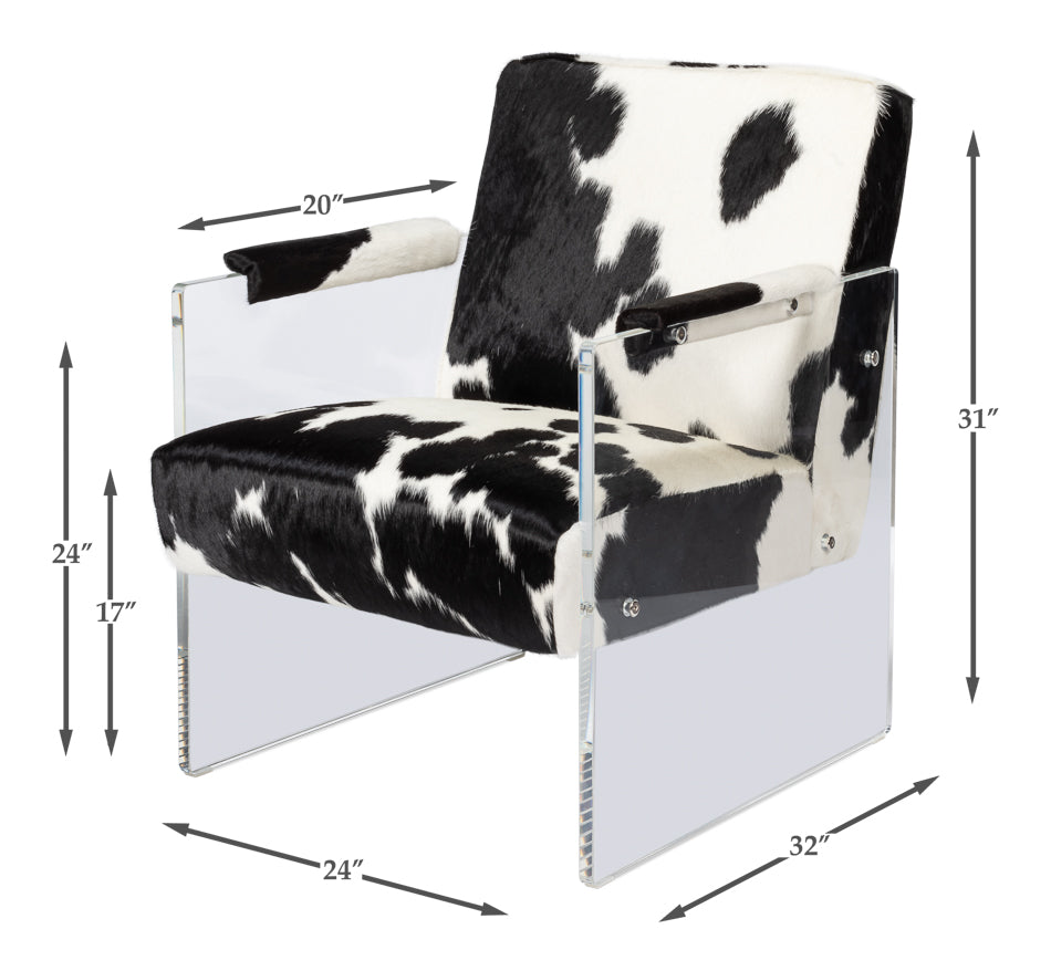 Holloway Leather Black and White Armchair