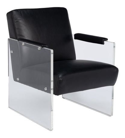 Holloway Leather Black Armchair