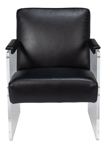 Holloway Leather Black Armchair