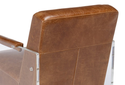 Holloway Leather Brown Armchair