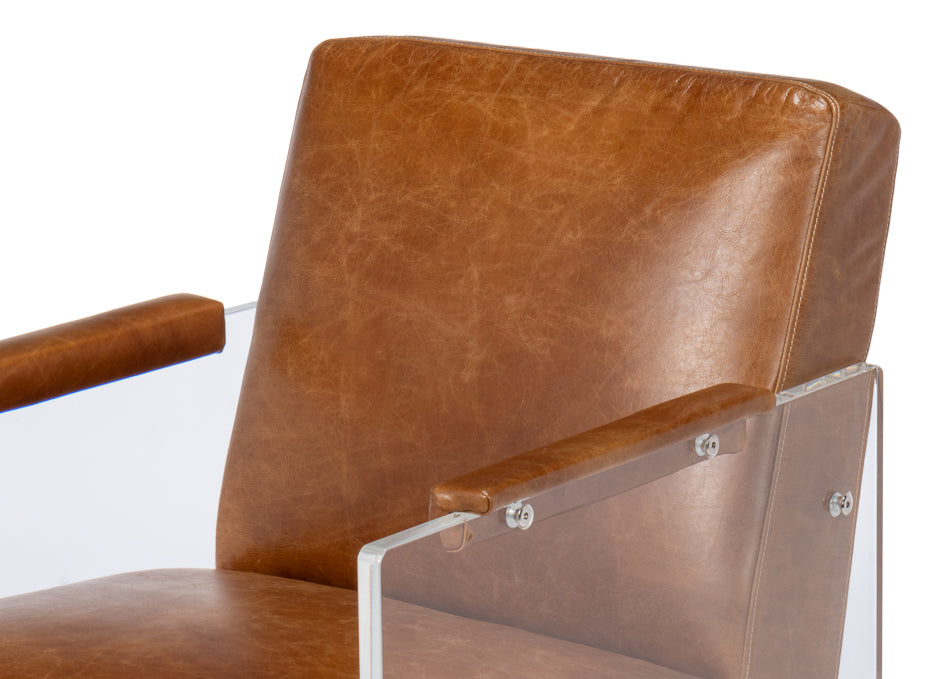 Holloway Leather Brown Armchair