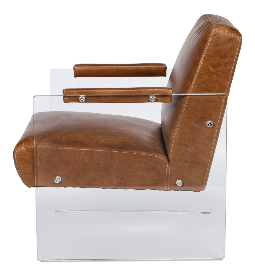 Holloway Leather Brown Armchair