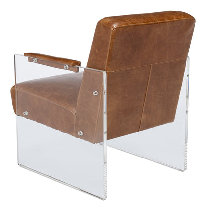 Holloway Leather Brown Armchair