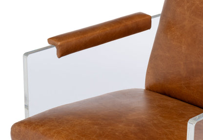 Holloway Leather Brown Armchair