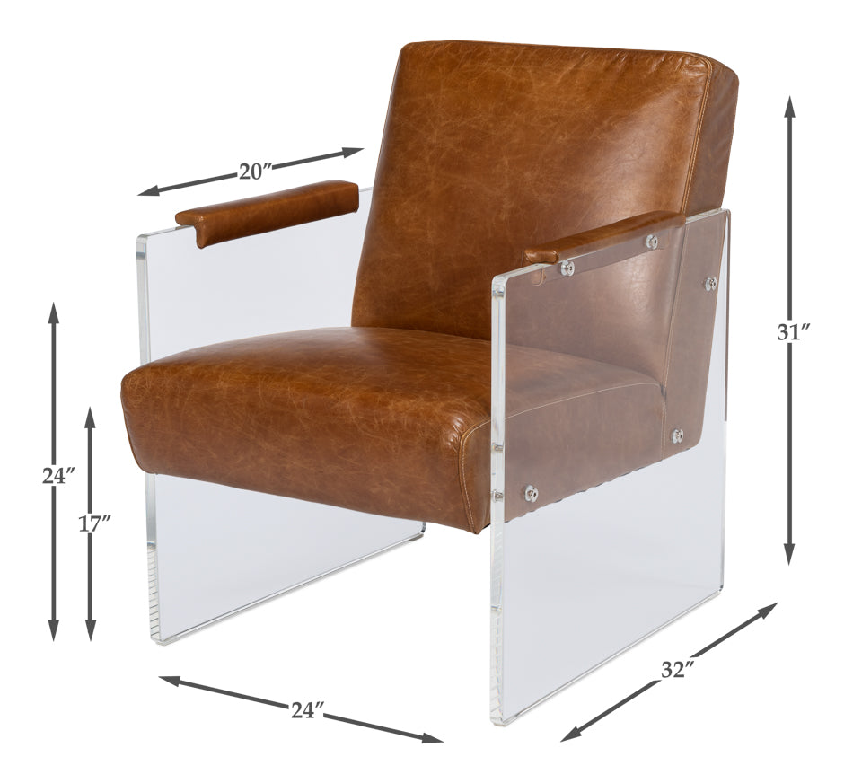 Holloway Leather Brown Armchair