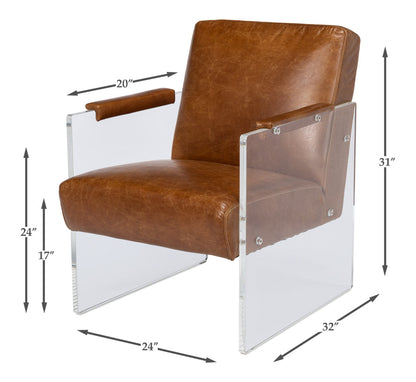 Holloway Leather Brown Armchair