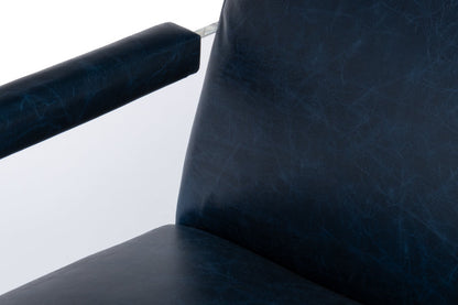 Holloway Leather Blue Armchair