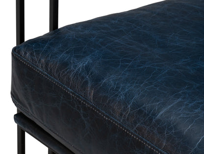 Oryan Leather and Iron Blue Armchair