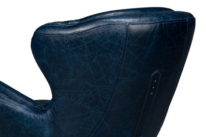 Hera Leather Blue Arm Chair