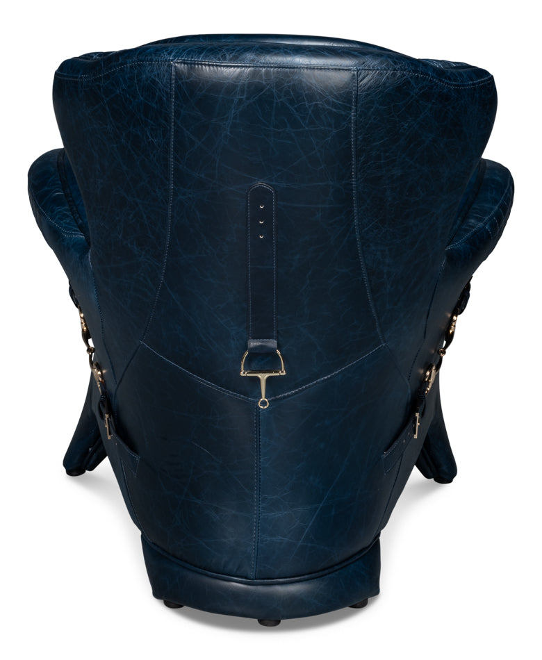 Hera Leather Blue Arm Chair