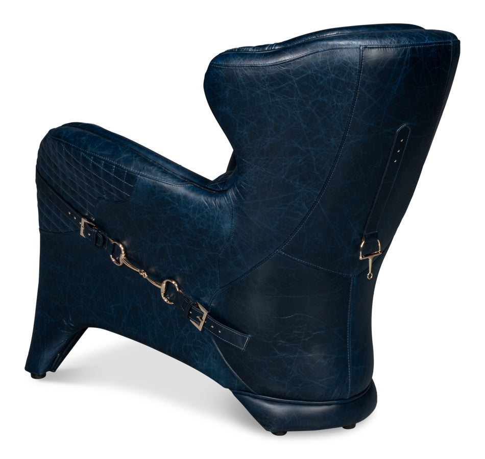 Hera Leather Blue Arm Chair