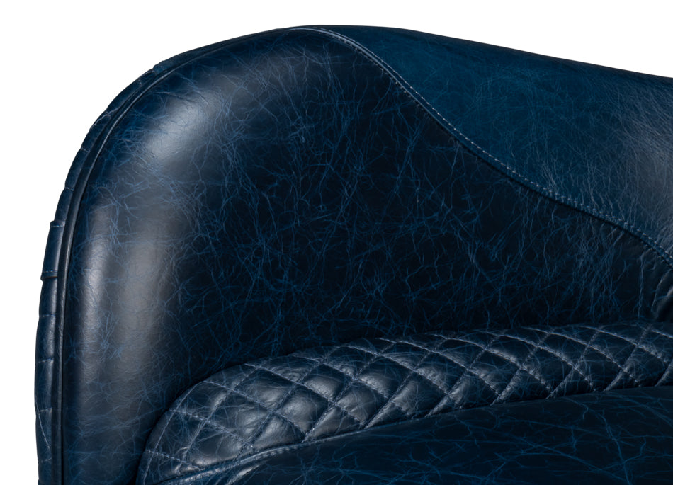 Hera Leather Blue Arm Chair