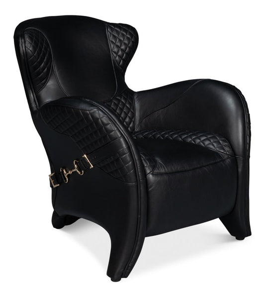 Hera Leather Black Arm Chair