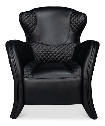 Hera Leather Black Arm Chair