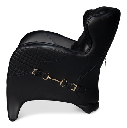 Hera Leather Black Arm Chair