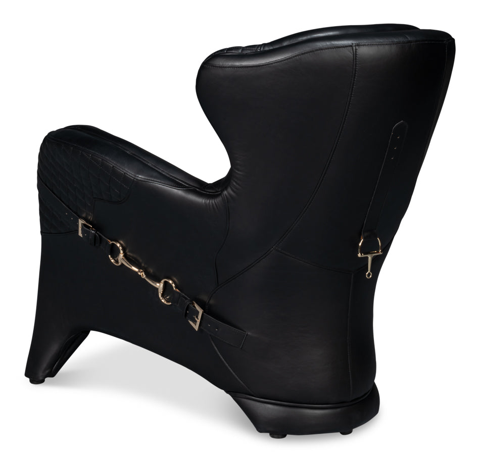 Hera Leather Black Arm Chair