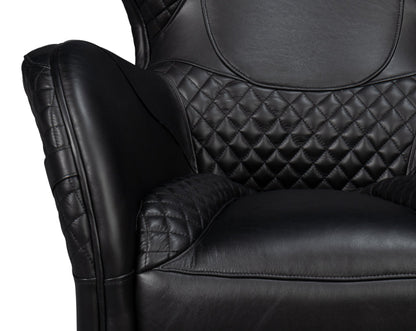 Hera Leather Black Arm Chair