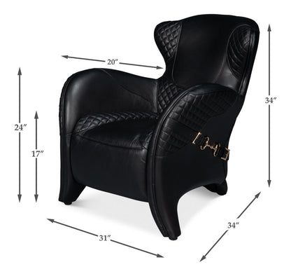 Hera Leather Black Arm Chair