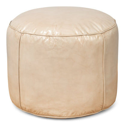 Soccerball Leather Beige Stool