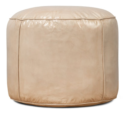 Soccerball Leather Beige Stool