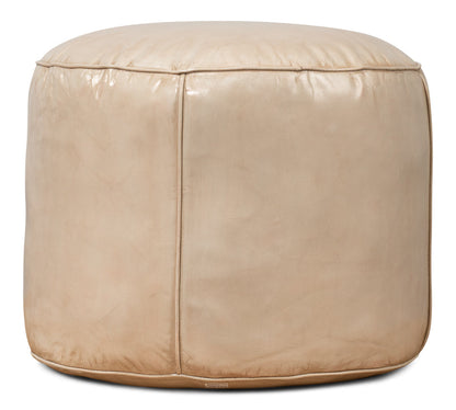 Soccerball Leather Beige Stool