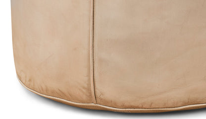 Soccerball Leather Beige Stool