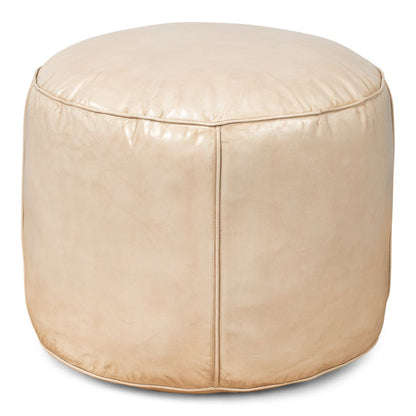 Soccerball Leather Beige Stool