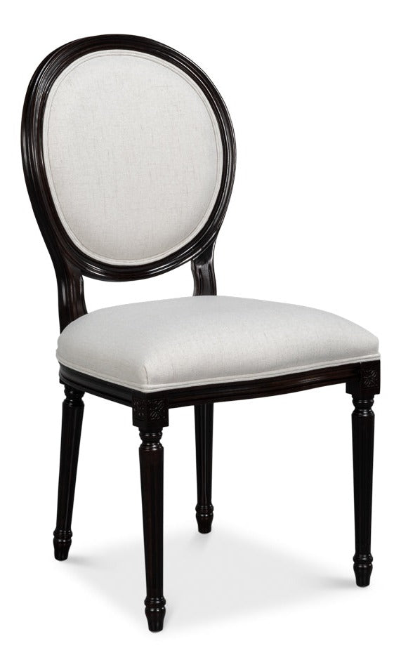 Oval Wood Black Armless Side Chair (Set of 2)