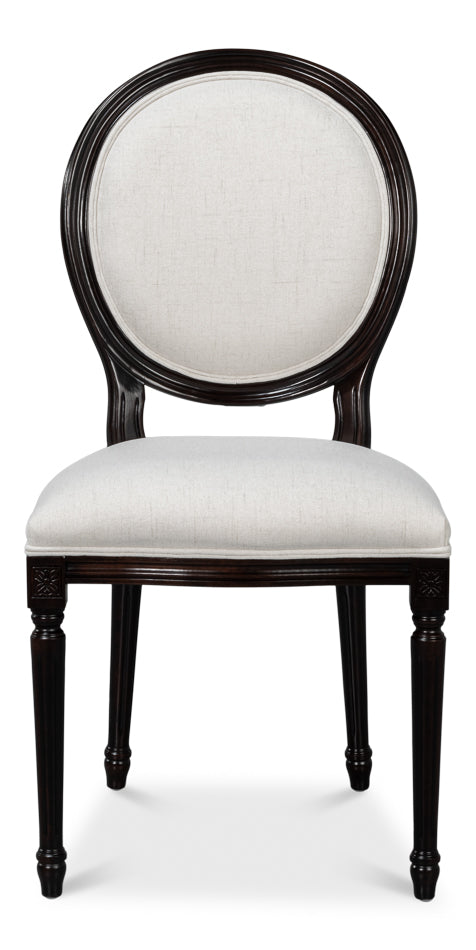 Oval Wood Black Armless Side Chair (Set of 2)