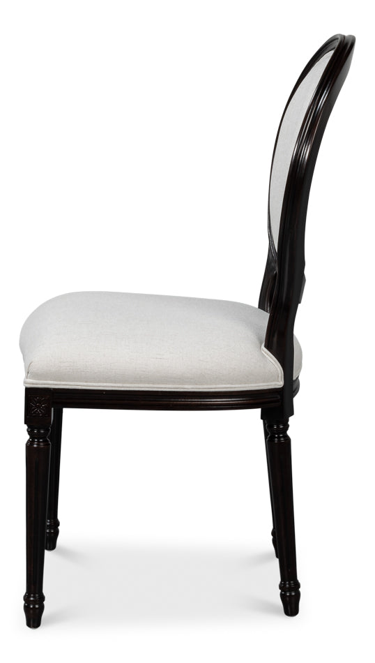 Oval Wood Black Armless Side Chair (Set of 2)