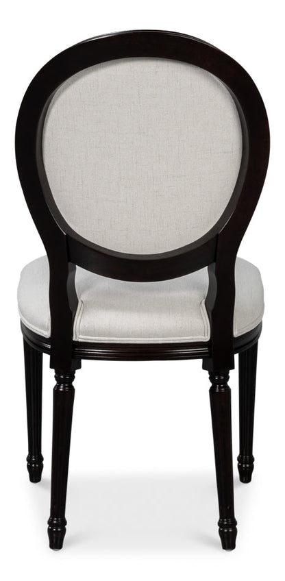 Oval Wood Black Armless Side Chair (Set of 2)