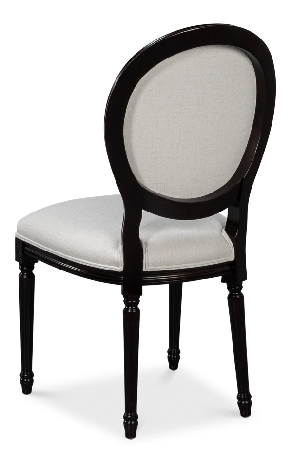 Oval Wood Black Armless Side Chair (Set of 2)