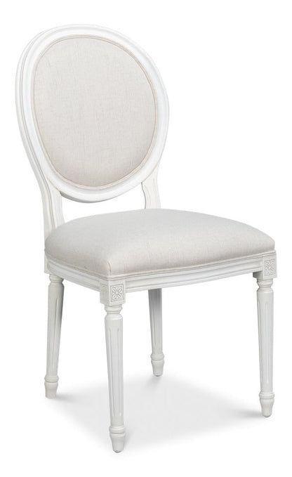 Oval Wood White Armless Side Chair (Set of 2)