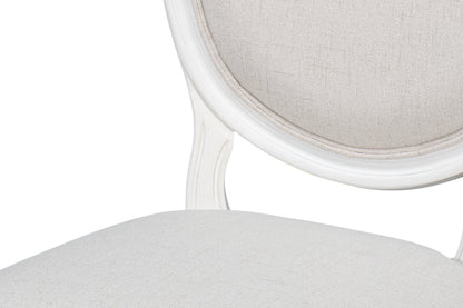 Oval Wood White Armless Side Chair (Set of 2)