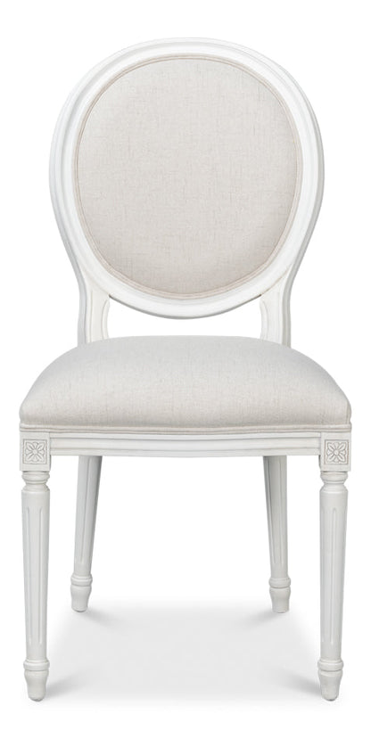 Oval Wood White Armless Side Chair (Set of 2)