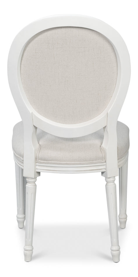 Oval Wood White Armless Side Chair (Set of 2)