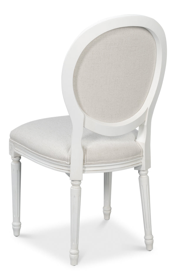 Oval Wood White Armless Side Chair (Set of 2)