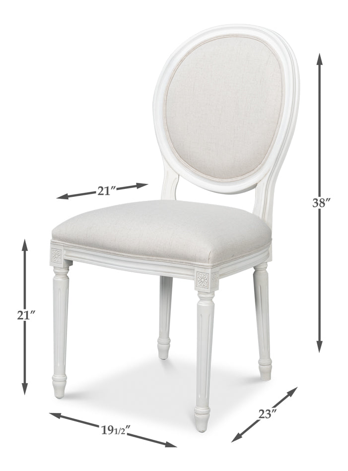 Oval Wood White Armless Side Chair (Set of 2)