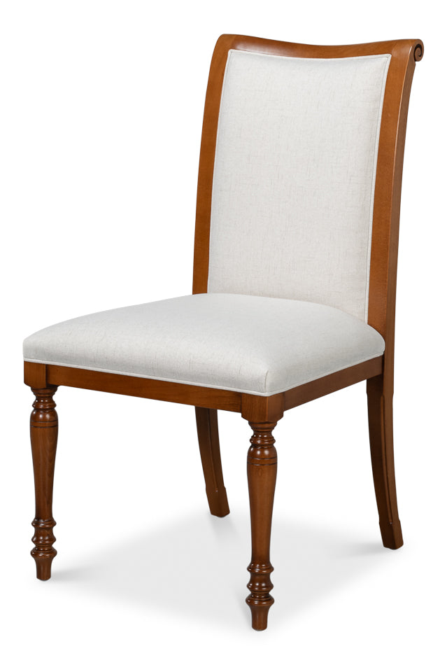 Polk Fabric Wood Brown Armless Side Chair (Set of 2)