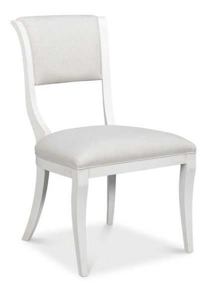 Trophy Elegant Wood Cream Armless Side Chair (Set of 2)