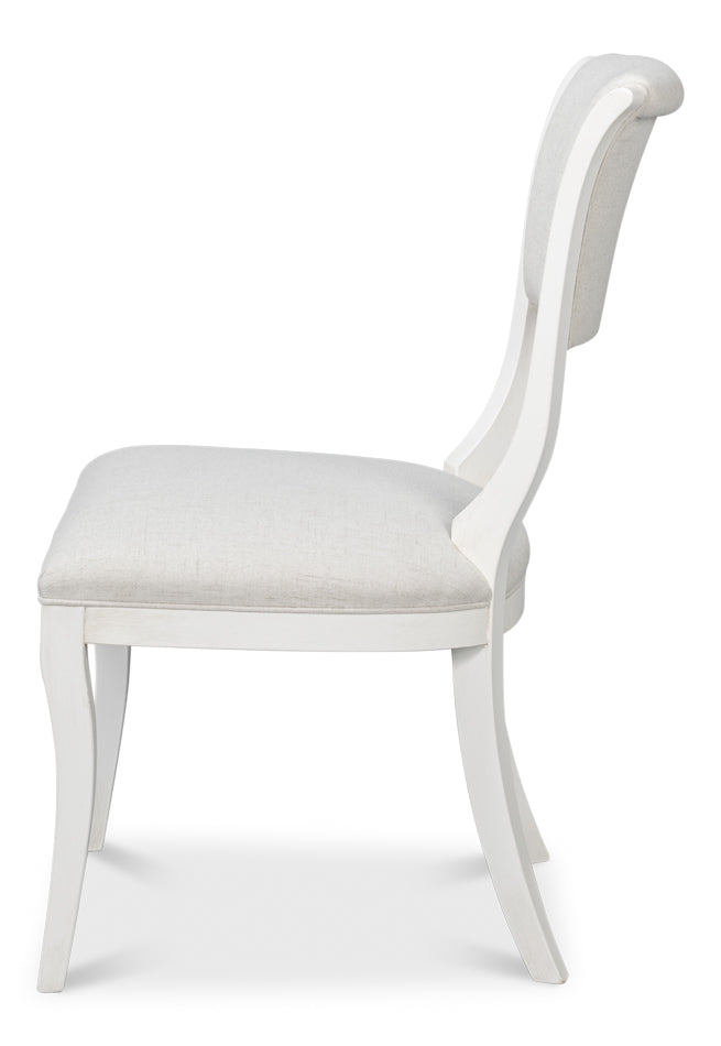 Trophy Elegant Wood Cream Armless Side Chair (Set of 2)