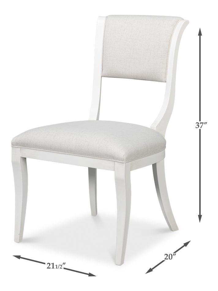 Trophy Elegant Wood Cream Armless Side Chair (Set of 2)