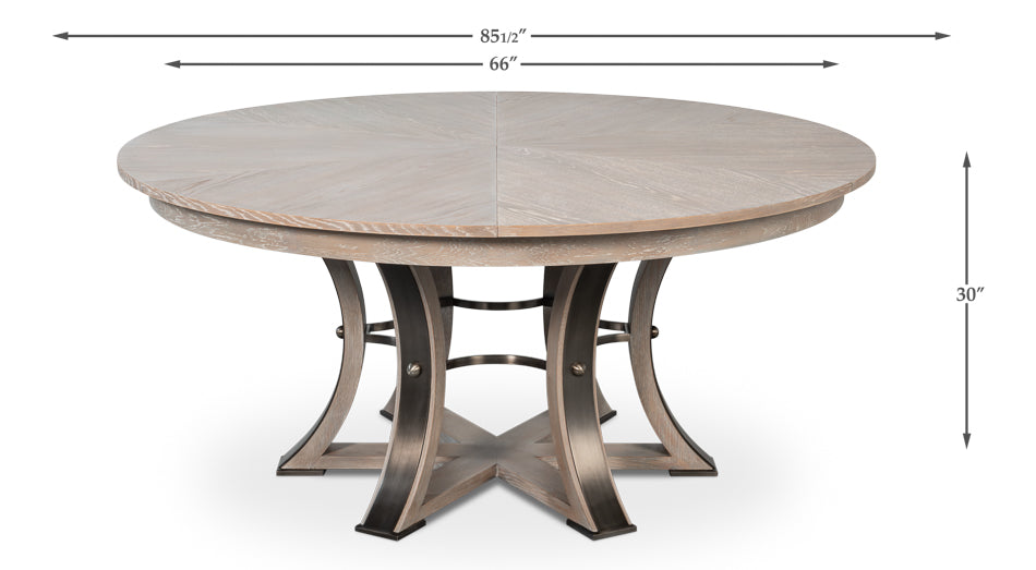 Tower Jupe Extendable Round Dining Table