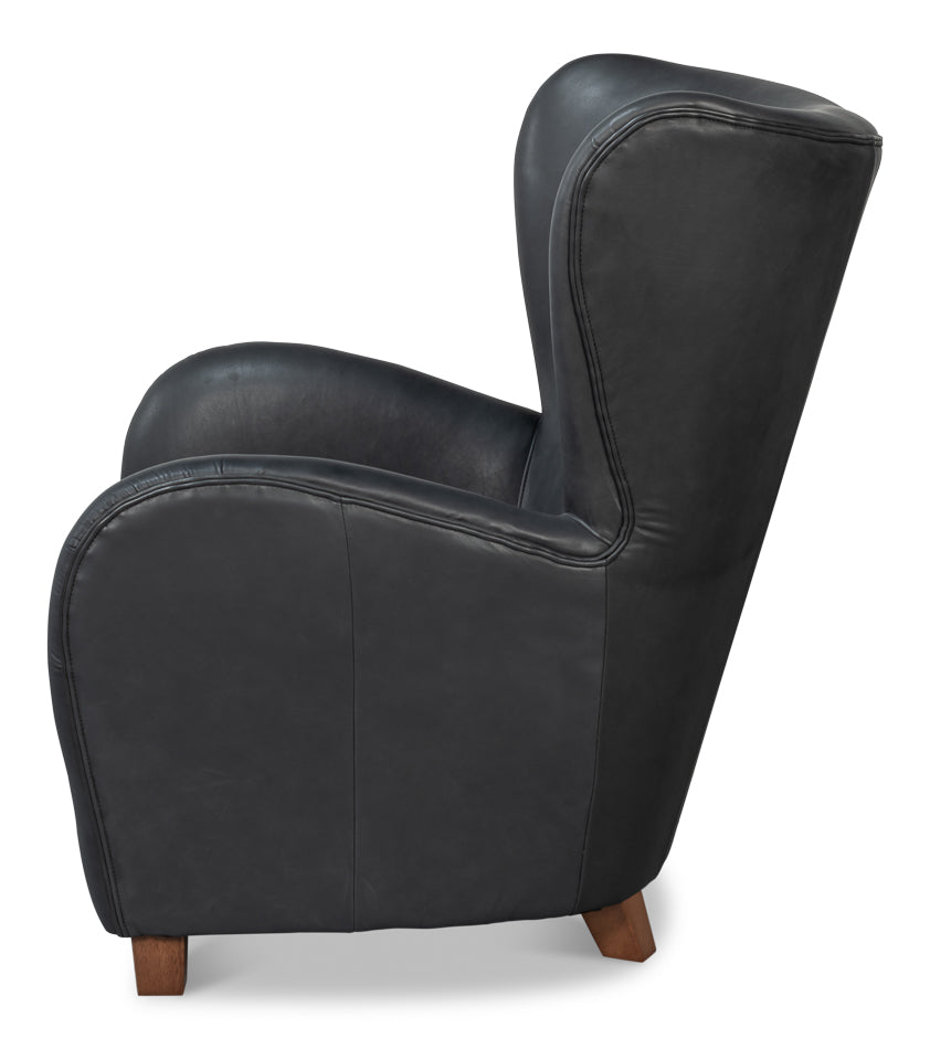 Lombard Leather Wing Chair