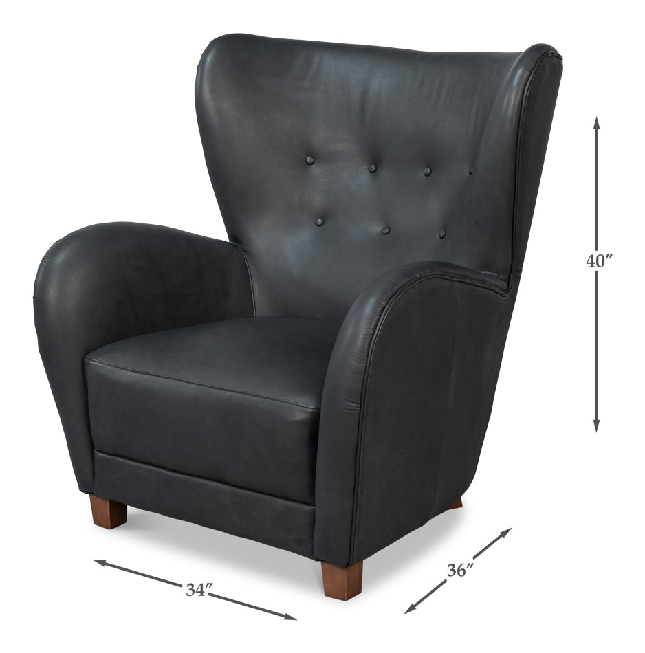 Lombard Leather Wing Chair