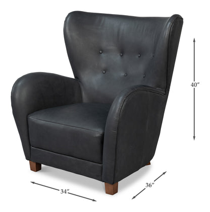 Lombard Leather Wing Chair